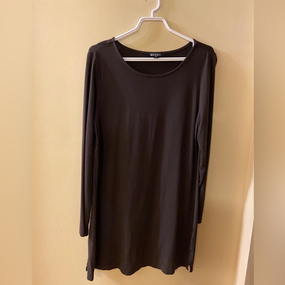 Original Nicole Miller dark brown long sleeved mid length dress size medium - Picture 1 of 4